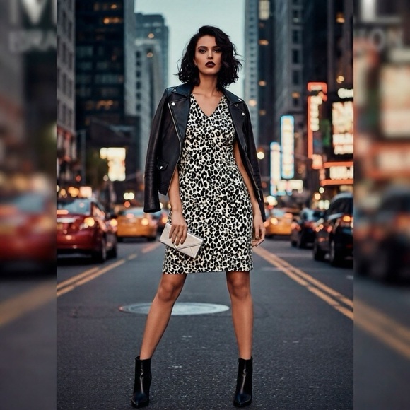 H&M Dresses & Skirts - *30off3* NWOT. H&M sexy leopard print dress zips on back